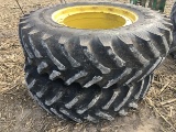 2X$ Titan 480/80R38 rim and rail style inner rims, good tires