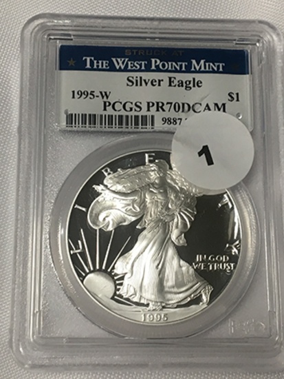RARE 1995-W Silver Eagle PCGS PR70DCAM