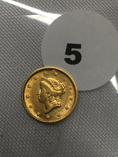 1854 $1 Coronet Gold