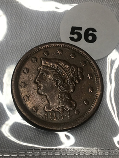 1854 Large Cent