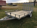 2013 Zimmerman Trailer ZT 77inX12ft, single axel, drop down rear gate