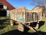 5.5ftX11ft Barge Wagon on JD Spring Running Gear, sells complete w/ oats