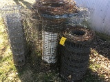Roll of Red Brand 32in Woven Wire and other partial rolls of wire