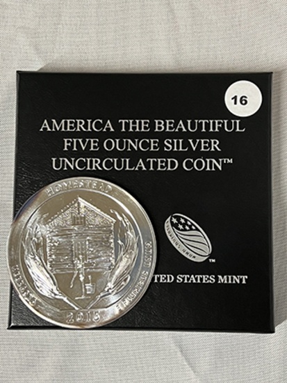 2015 America the Beautiful 5oz Silver UNC Homestead National Monument of America - Nebraska