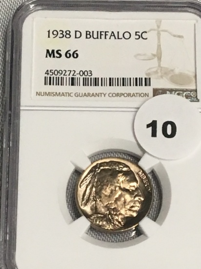 1938-D Buffalo Nickel NGC MS66