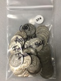 Lot of 40 Assorted Date Franklin Half Dollars