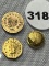 1854, 55 California Gold Souvenir Pieces & Other