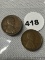 1918-S, 1919-D Wheat Cents