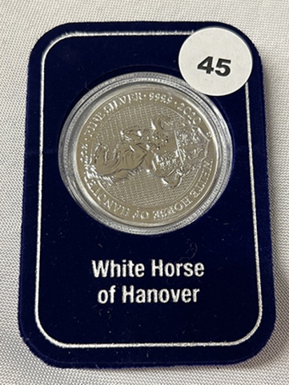 2020 5 Pounds Queen Elizabeth White Horse of Hanover 2oz .999 silver