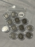 (12) Assorted Date Barber Dimes
