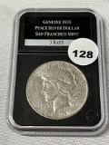 1935-S Peace Dollar w/ 3 Rays VF