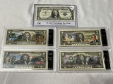 (4) $2 Colorized Notes & (1) 1957 Silver Certificate