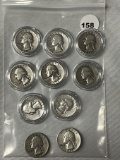 (10) Silver Washington Quarters