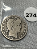 1911 Barber Half Dollar