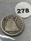 1876-CC Seated Quarter