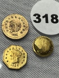 1854, 55 California Gold Souvenir Pieces & Other