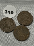1864, 65 2 Cent Piece & Other