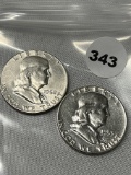 1953, 62 Franklin Half Dollars