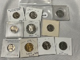 1992-S Proof Kennedy Half Dollar (5) Jefferson Nickels (4) Washington Quarters