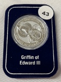2017 5 Pounds Queen Elizabeth Griffin of Edward III 2oz .999 silver
