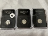 (3) UNC Mercury Dimes (1940, 41, 42)