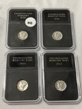 (4) UNC Mercury Dimes (1943, 43, 44, 45)