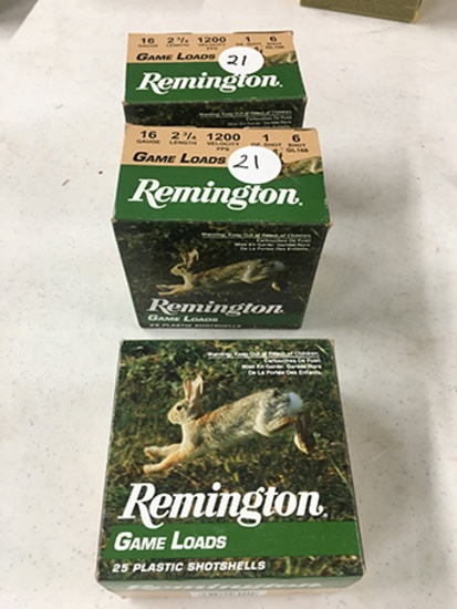 75 rds Remington 16ga, 2.75in 6 shot (NO SHIPPING)