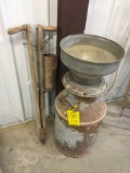 Milk Can, Planter, & Strainer (NO SHIPPING)