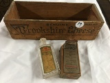 Antique Cheese Box & Winchester Crystal Cleaner Bottle