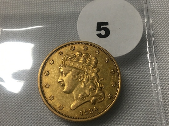 1834 $5 Gold, Nice Coin