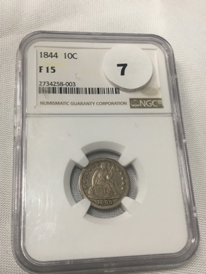 1844 Seated Dime NGC F15