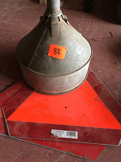 (2) Slow moving signs & funnel