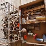 Gate hinges, misc old tools