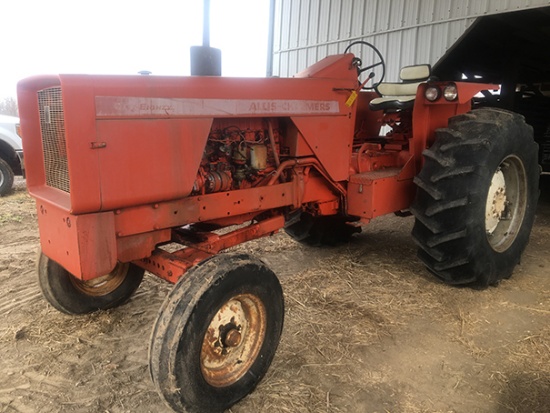 1969 AC 180 open station tractor, 4.3L 6 cyl. gas engine, 71hp, 8/2 spd., 3 pt, 2 hyd. outlets