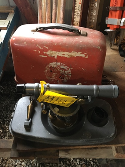 David White Model 8114 transit, sells with 16ft measuring pole and tripod