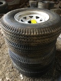 Set of 4 (like new) Liberty ST225/90 D16, 12PR tires on 6 bolt rims, 5 1/2in center