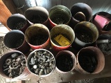 Cans of assorted hardware