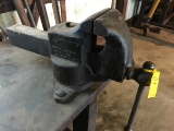 Rock Island No. 25A 7in bench vise, sells with steel top table
