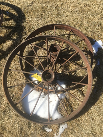 Pair of 2 Iron Wheels