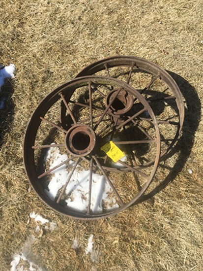 Pair of 2 Iron Wheels