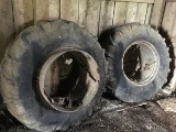 Set of 14-28 hub mount duals, tires poor condition