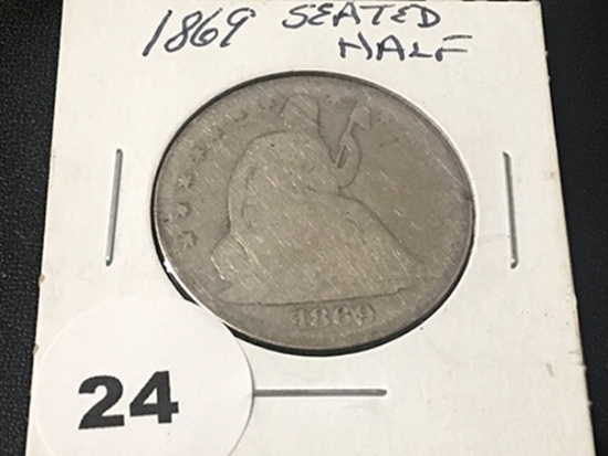 1869 Seated Half