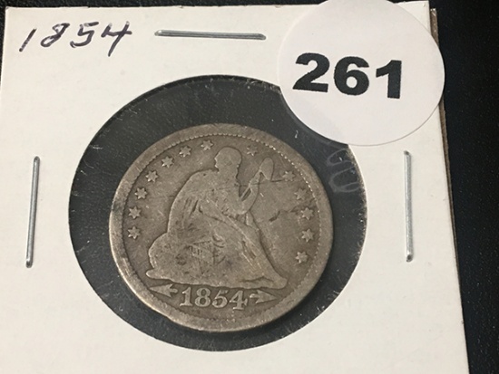 1854 Seated Liberty Quarter