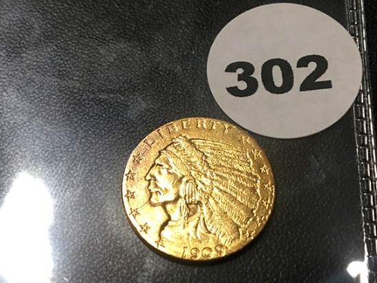 1909 2 1/2 Indian Gold