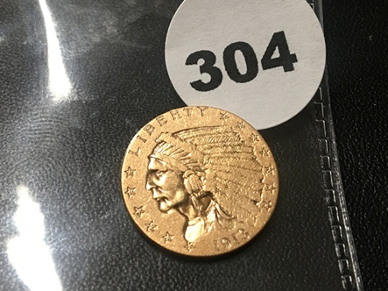 1913 2 1/2 Indian Gold