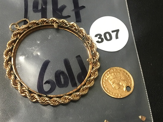 8 Grams Scrap Gold 14kt Bezel & Coin