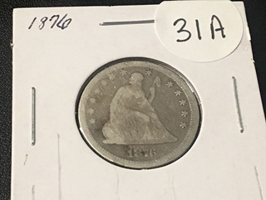 1876 Seated Liberty Quarter