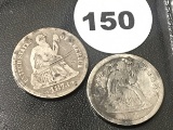 1857-O, 1873 Seated Dimes, scratches and damage