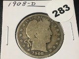 1908-D Barber Half