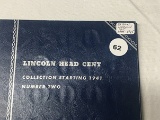 #2 Lincoln Cent folder 88 coins (Note: Pennies appear to be sprayed with lacquer)